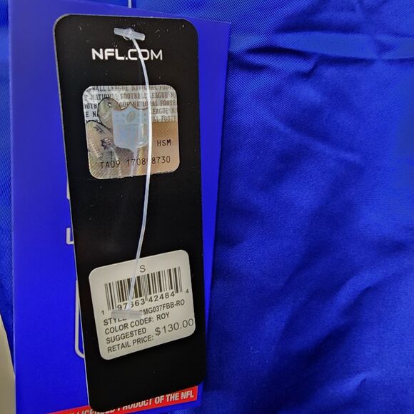 Buffalo Bills Jacket Varsity Satin Bomber NFL Button Mens Small Embroidered - Picture 2 of 10